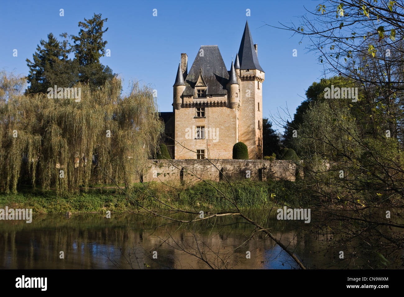 Frankreich, Dordogne, Tal der Vézère, Perigord Black Saint Le auf Sur Vézère, Schloss Cle rans Stockfoto