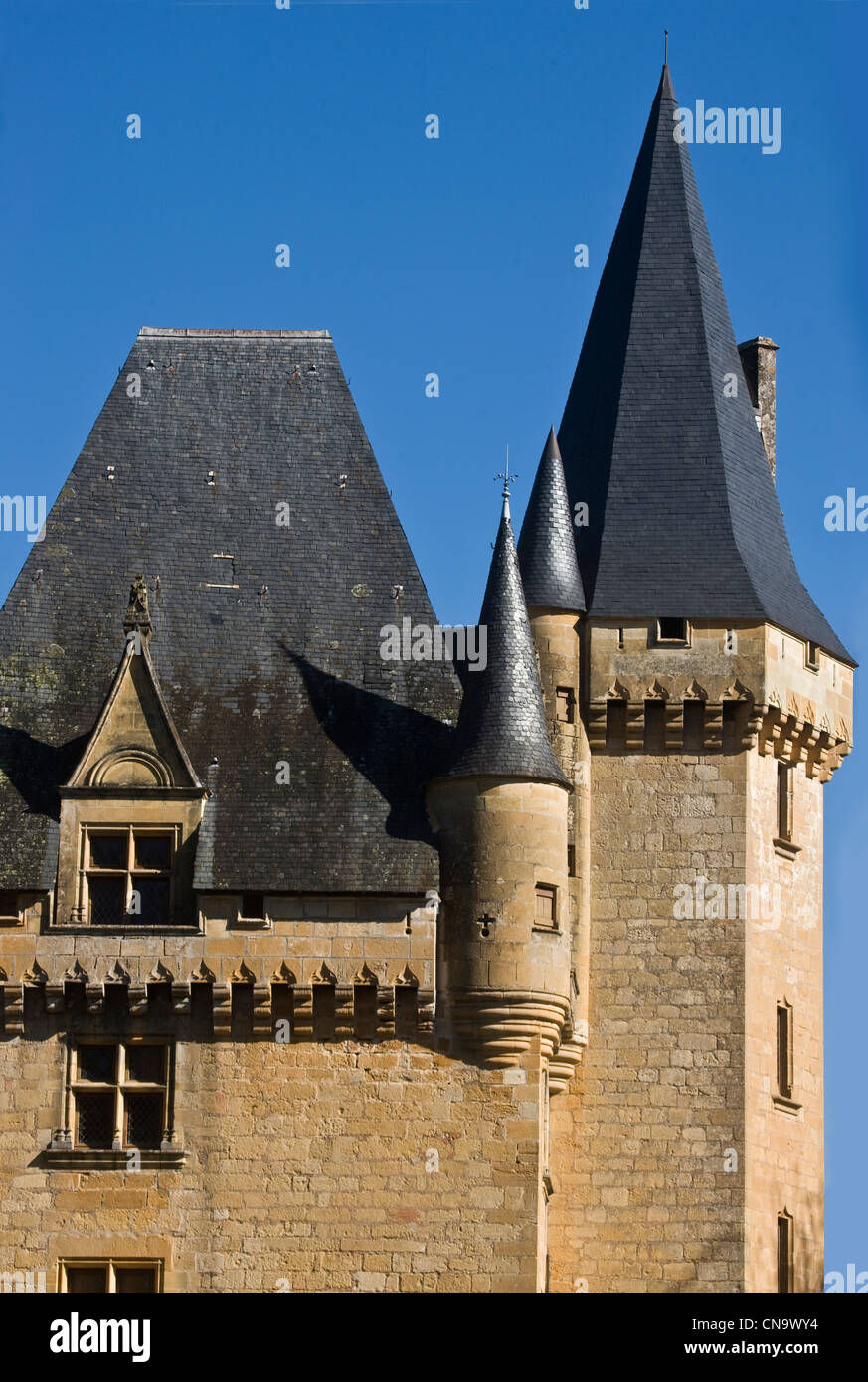 Frankreich, Dordogne, Tal der Vézère, Perigord Black Saint Le auf Sur Vézère, Schloss Cle rans Stockfoto