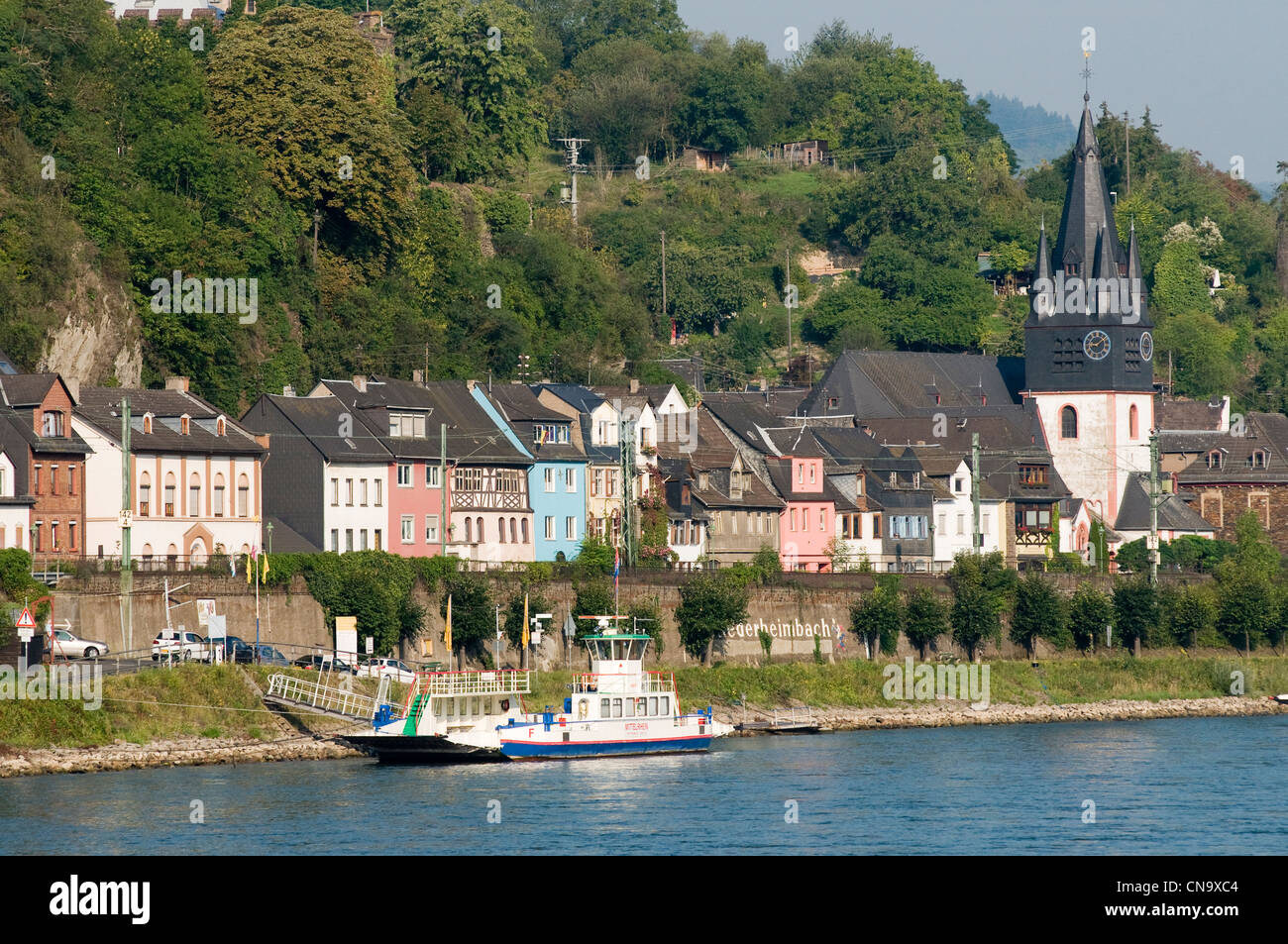Deutschland, Rheinland-Pfalz, Niederheimbach, die romantische Rhein von der UNESCO als Weltkulturerbe Stockfoto