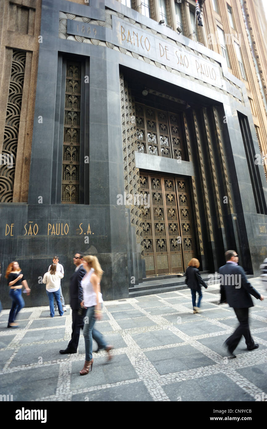 Brasilien, Sao Paulo, 1930er Jahre Geschäftsviertel, Banco de Sao Paulo Stockfoto