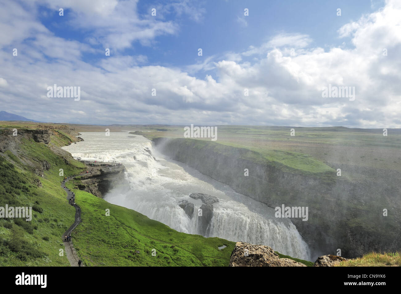 berühmten Wasserfall Gullfoss in Island Stockfoto