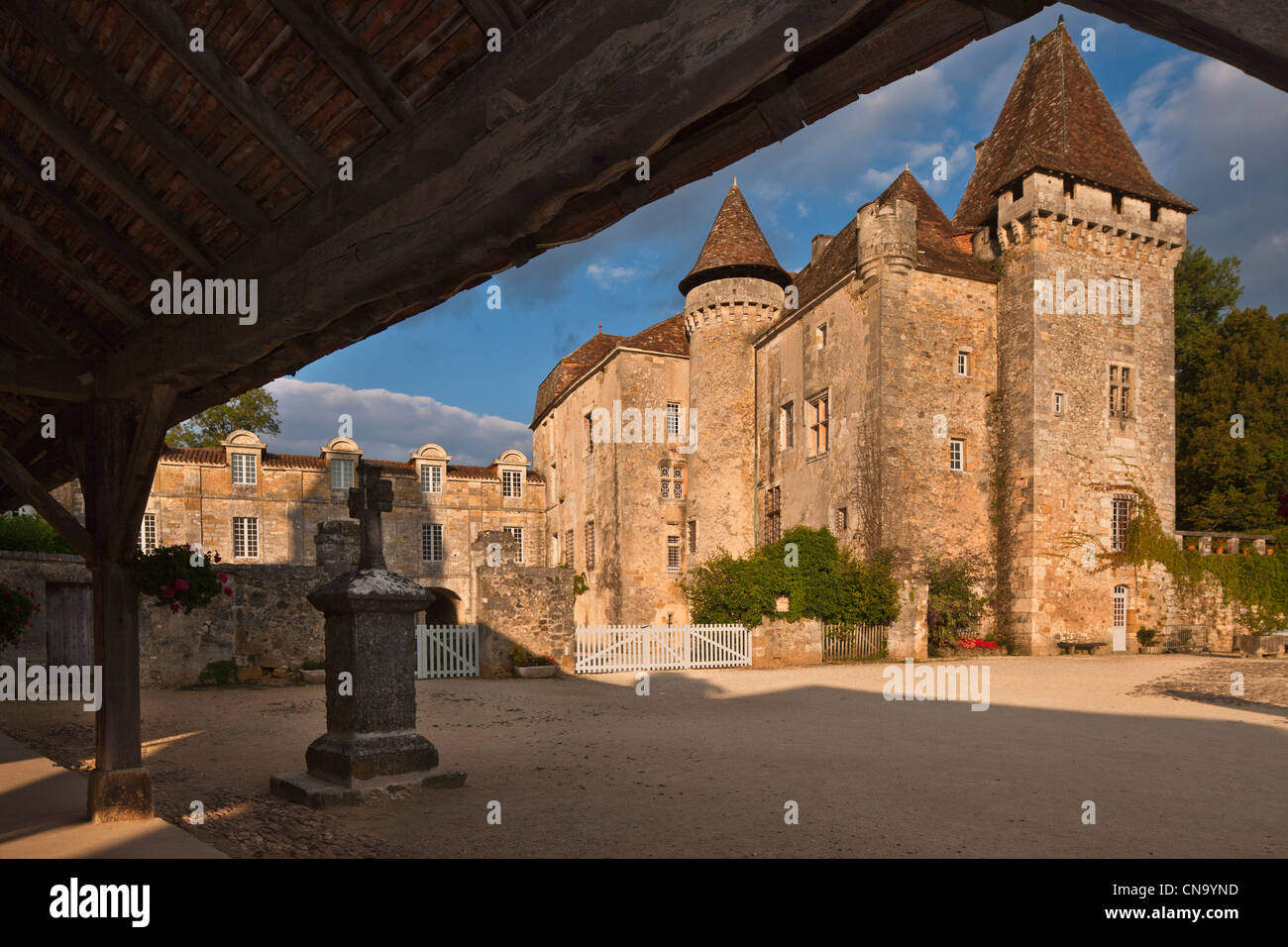 Frankreich, Dordogne, Saint Jean de Cole, die Burg Marthonye oder Marthonie, vierzehnten Jahrhundert fünfzehnten, sechzehnten und Stockfoto