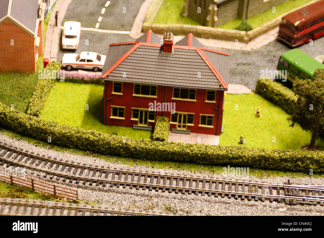 Modell-Eisenbahn-Dorf Stockfoto