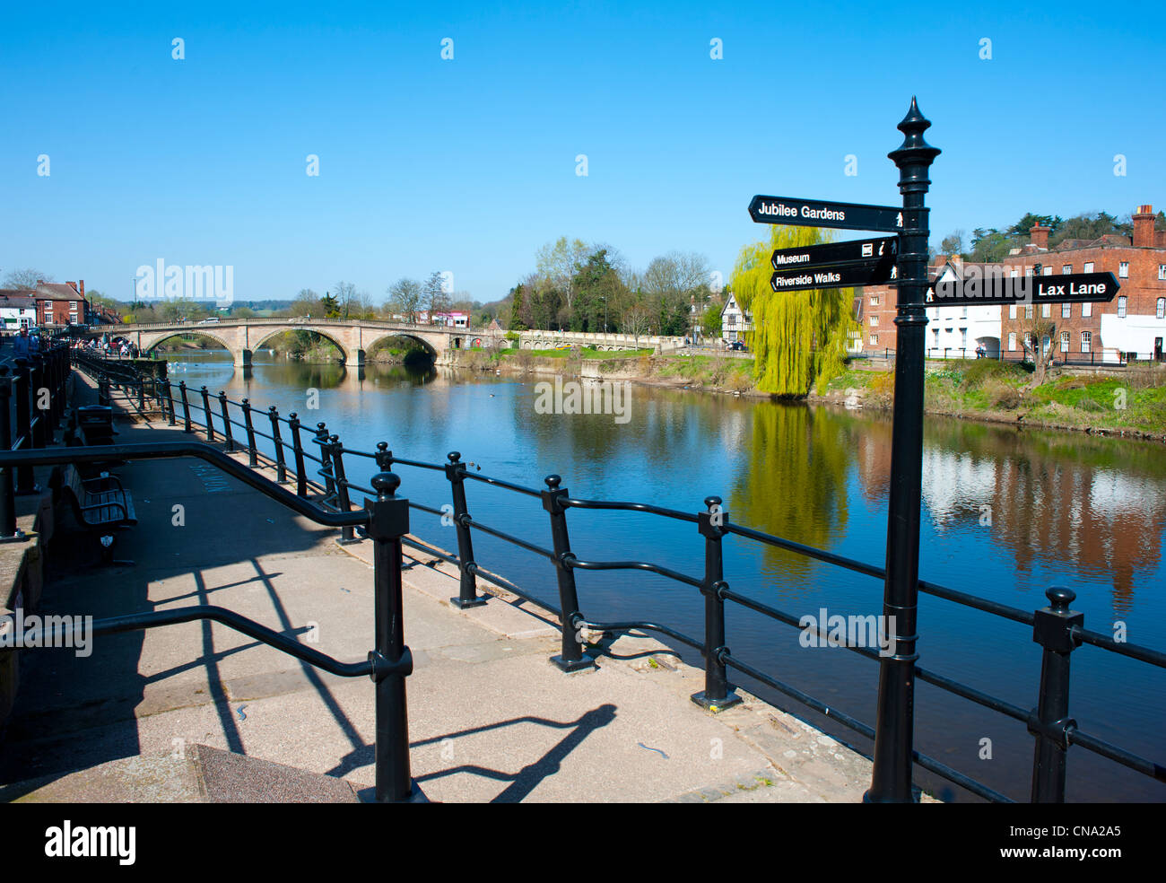 Fluss Severn und Brücke, Bewdley Worcestershire England Stockfoto