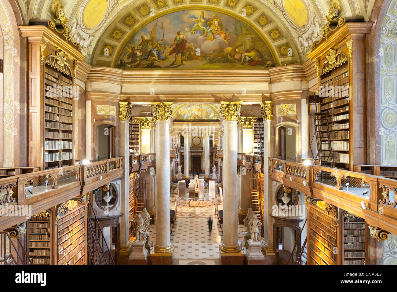 Österreich, Wien, Altstadt Weltkulturerbe von UNESCO, Hofburg, Österreichische Nationalbibliothek (Österreichische Stockfoto