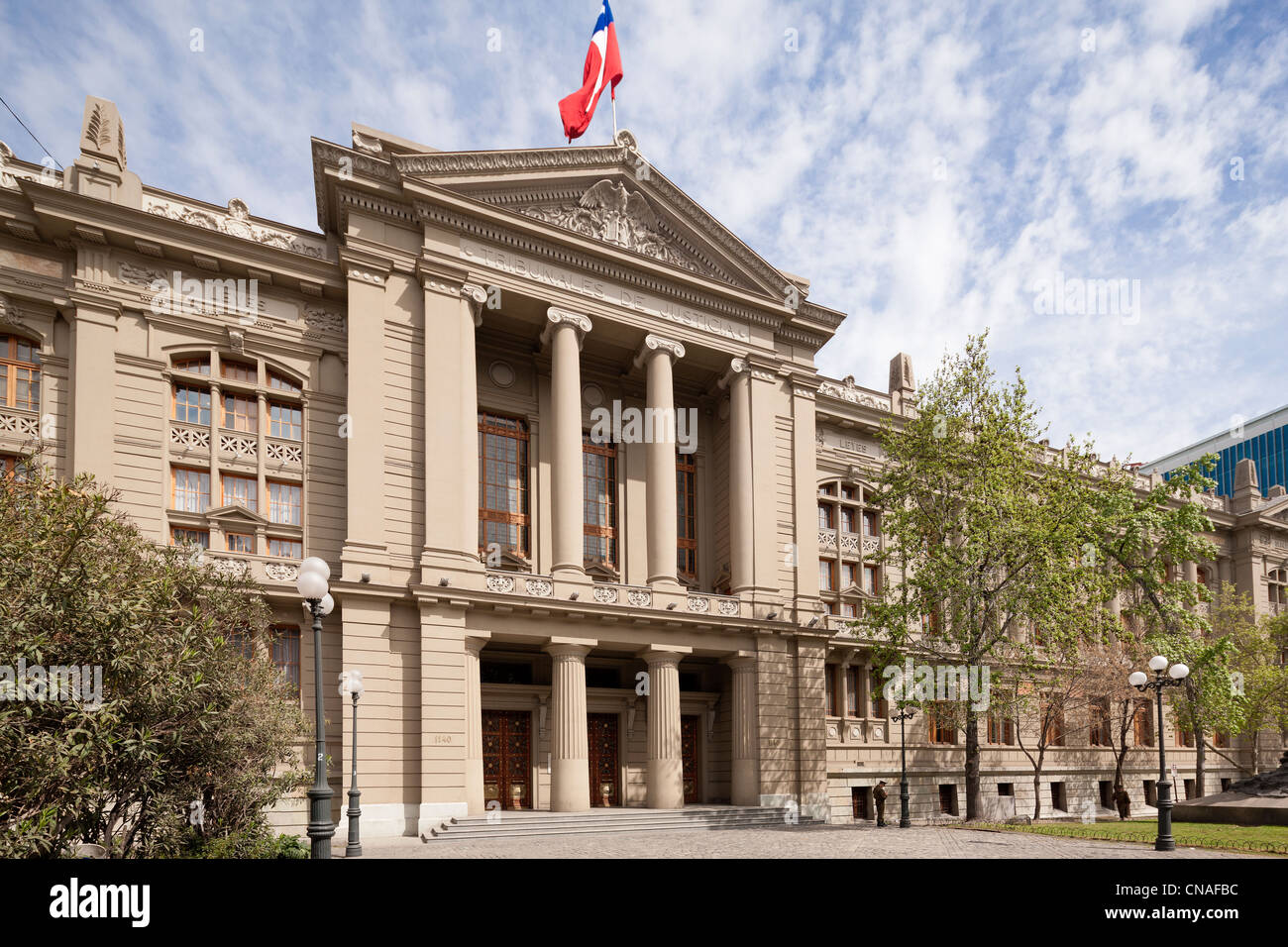 Chilenische Supreme Court Gebäude; Palais de Justice; Tribunales de Justicia, in Santiago de Chile Stockfoto