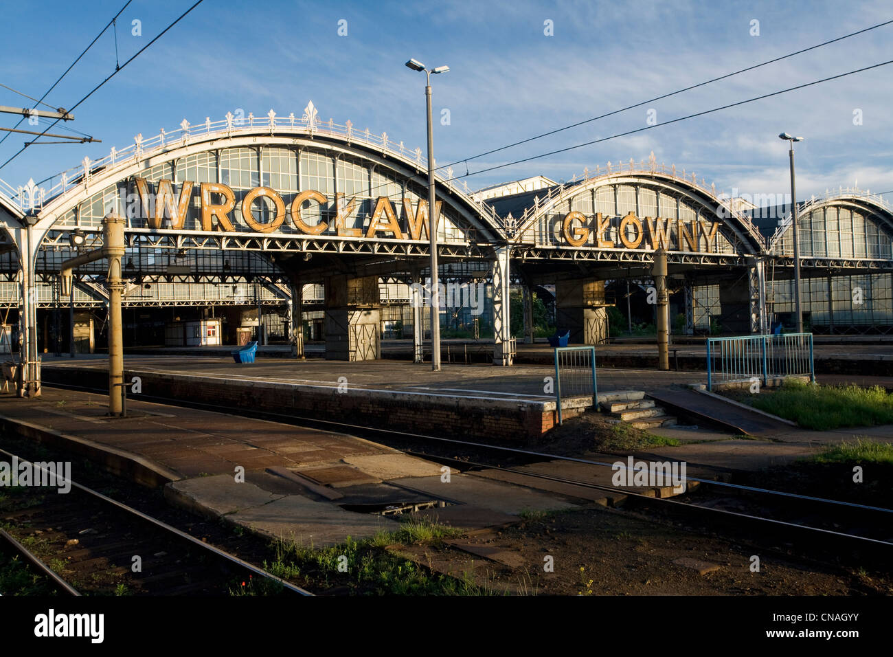 Polen, Schlesien, Breslau, Hauptbahnhof Stockfoto
