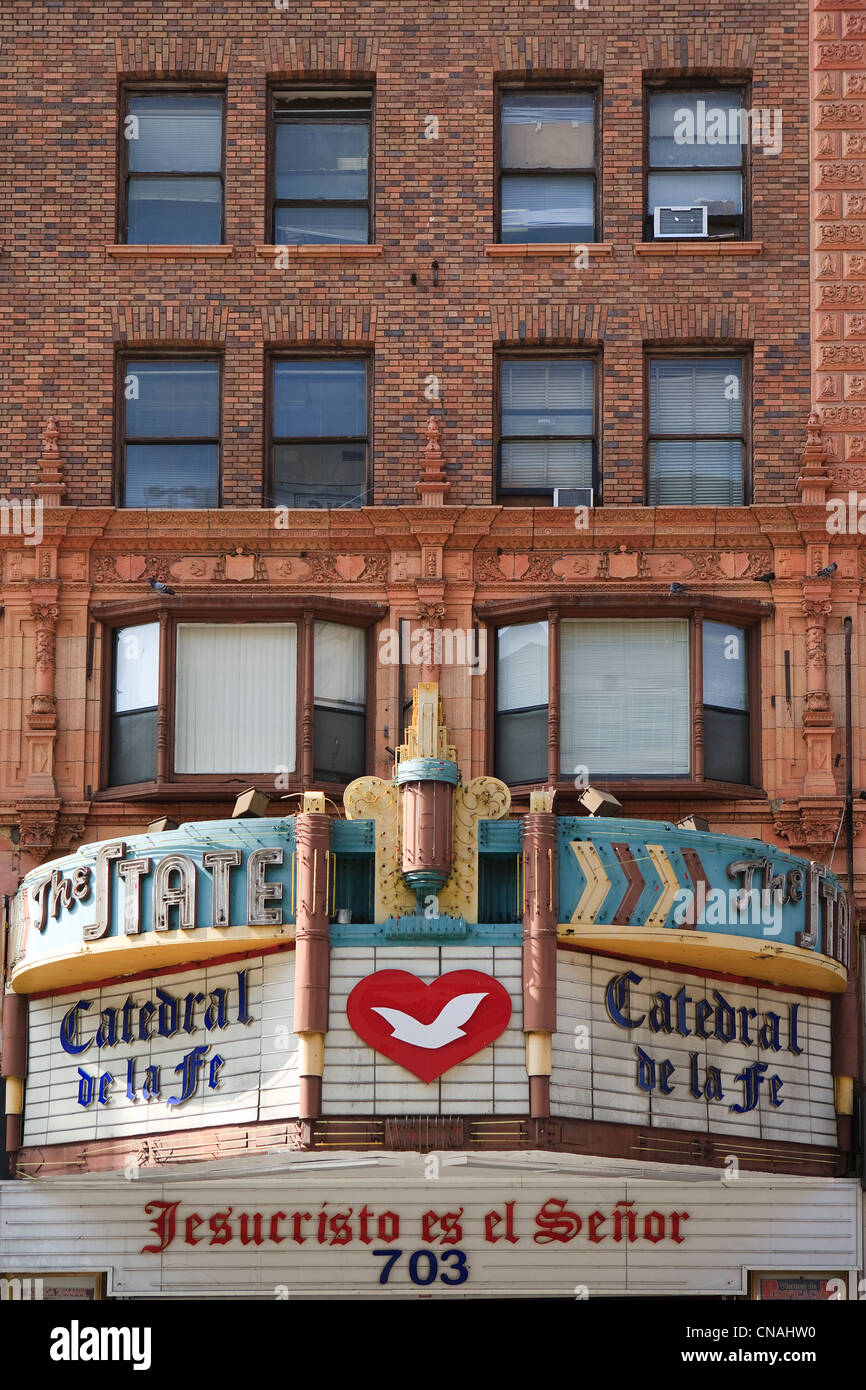 USA, California, Los Angeles, Innenstadt, Broadway Theater District, die Fassade am Staatstheater (1921) Stockfoto