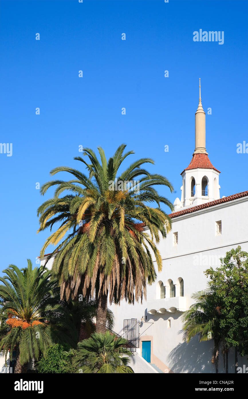 Vereinigte Staaten, Kalifornien, Santa Barbara, Kolonialstil Mission Revival geben Sie Arlington Theater von außen gesehen Stockfoto