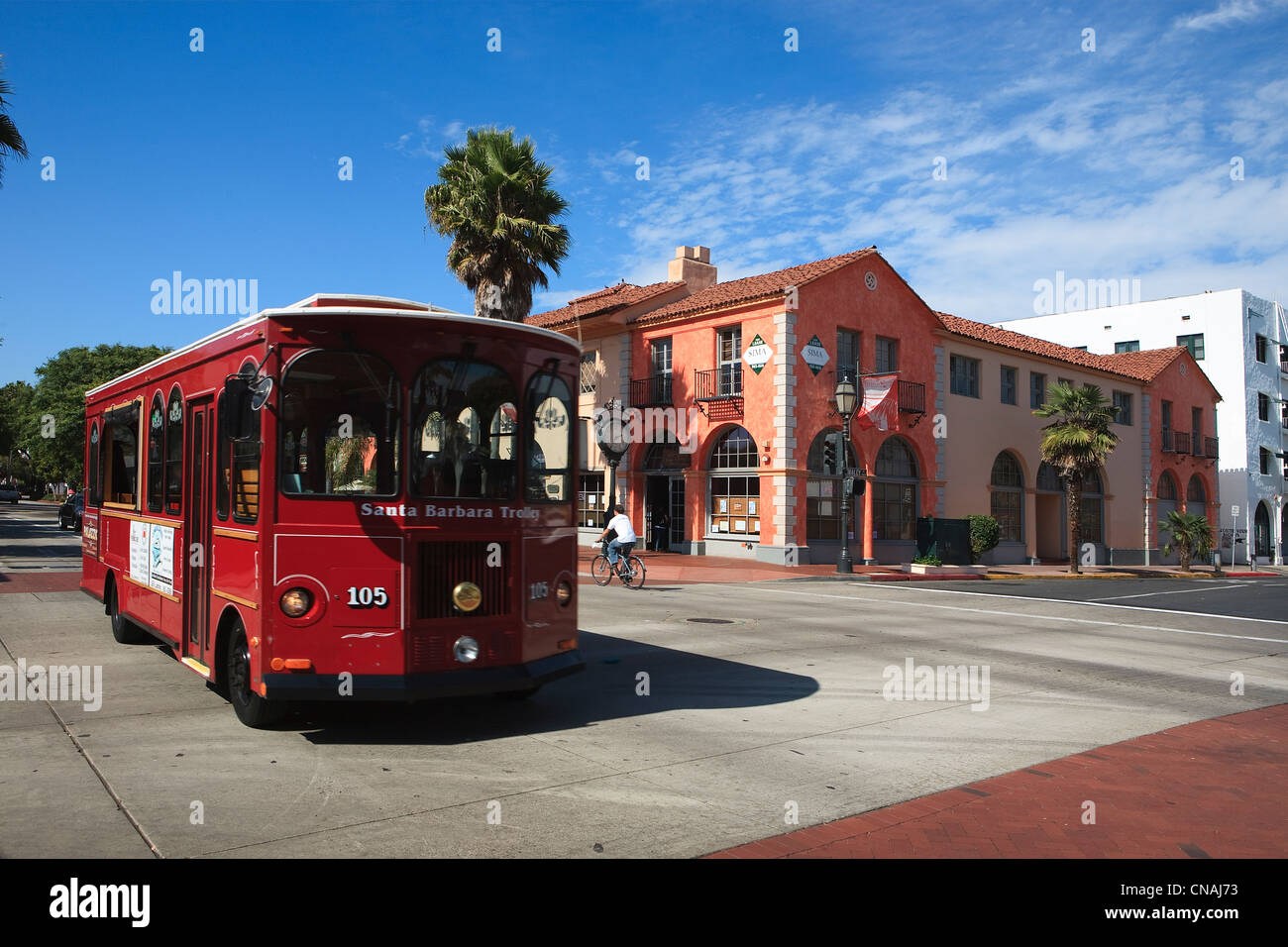 USA, California, Santa Barbara, Wagen auf der State street Stockfoto