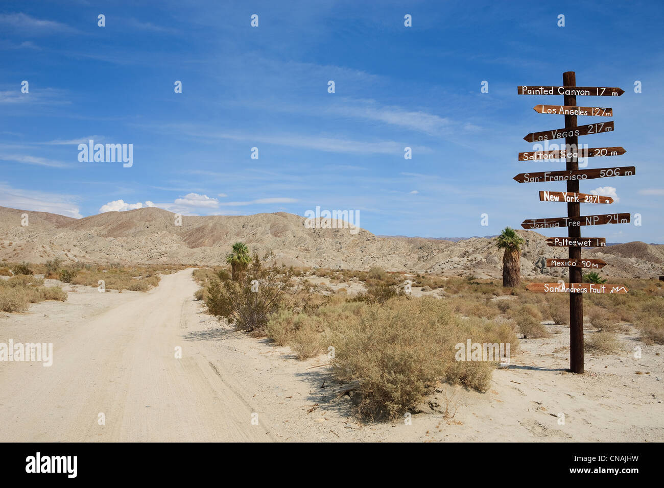 USA, California, Palm Springs, melden Sie sich an die Colorado-Wüste auf die San-Andreas-Verwerfung, Coachella valley Stockfoto