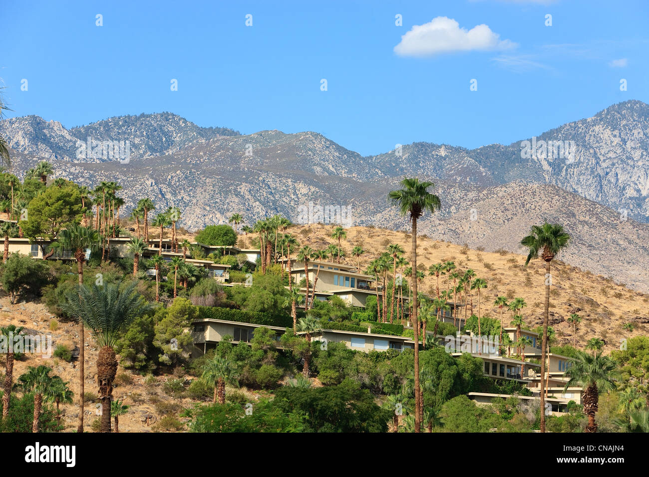 USA, California, Palm Springs, Blöcke von Wohnhäusern auf Southridge Hügel Stockfoto
