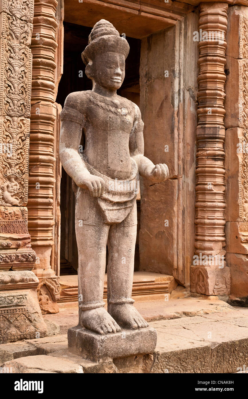 Thailand, Provinz Buriram, Nang Rong, Prasat Phnom-Rung, Khmer Tempel Statue des 11. Jahrhunderts Stockfoto