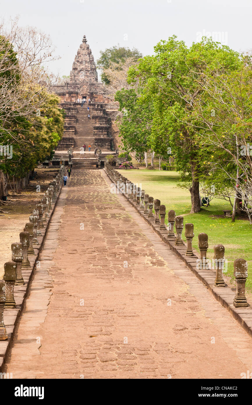 Thailand, Provinz Buriram, Nang Rong, Prasat Phnom-Rung, Khmer-Tempel aus dem 11. Jahrhundert Stockfoto