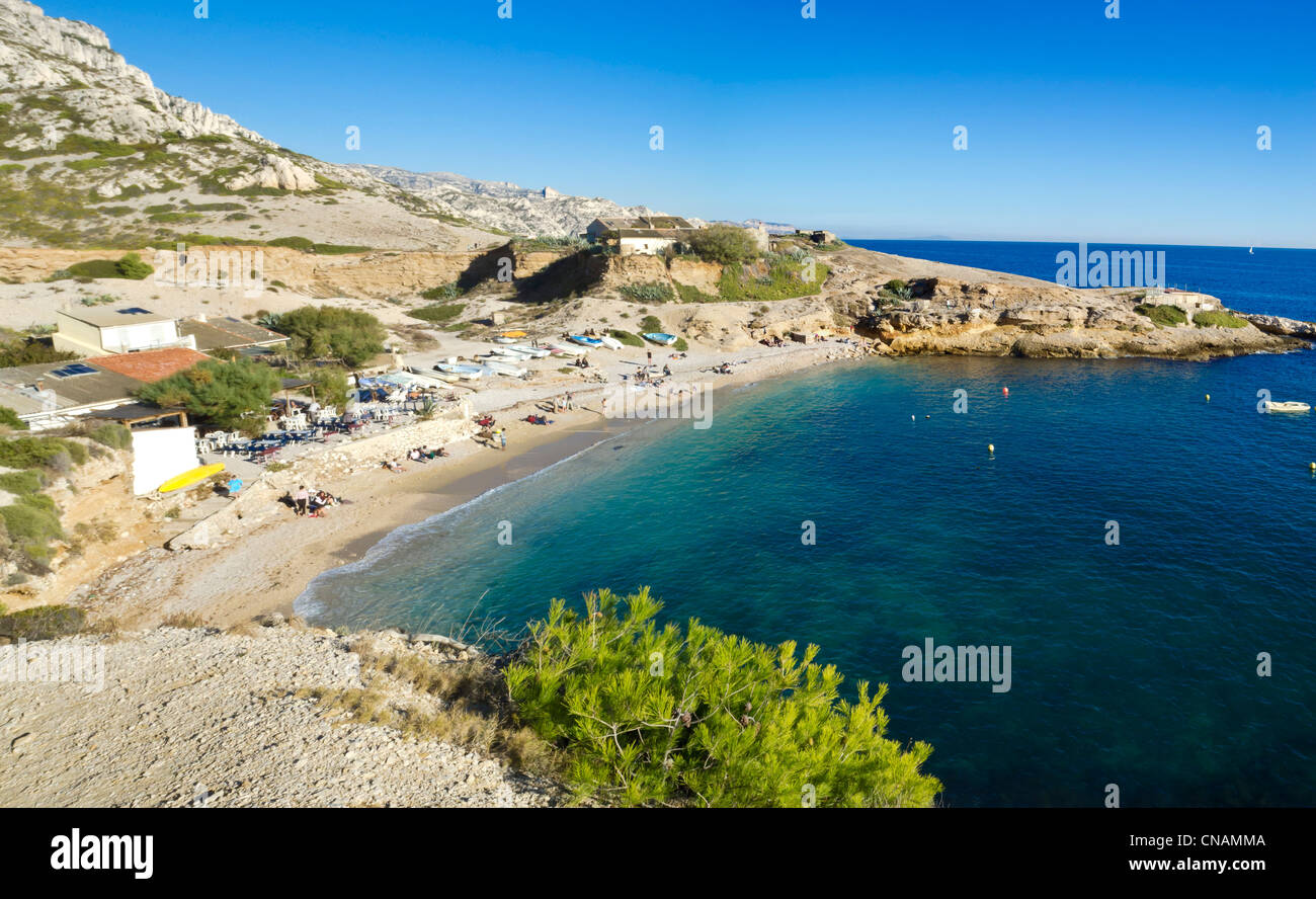 Frankreich, Bouches du Rhone, Marseille, Calanque de Marseilleveyre Stockfoto