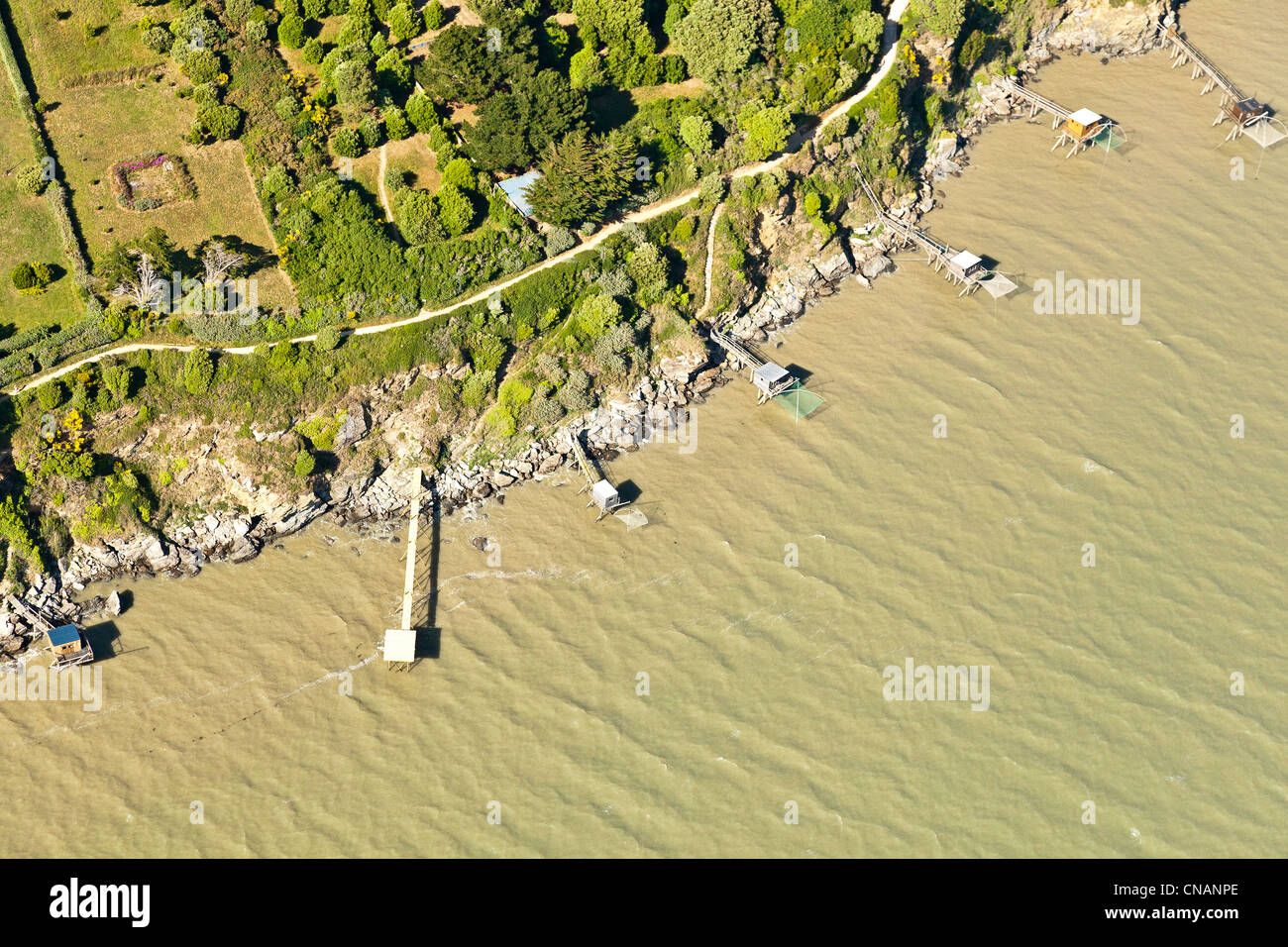 Frankreich, Loire-Atlantique, Pornic, Fischerei (Luftaufnahmen) Stockfoto