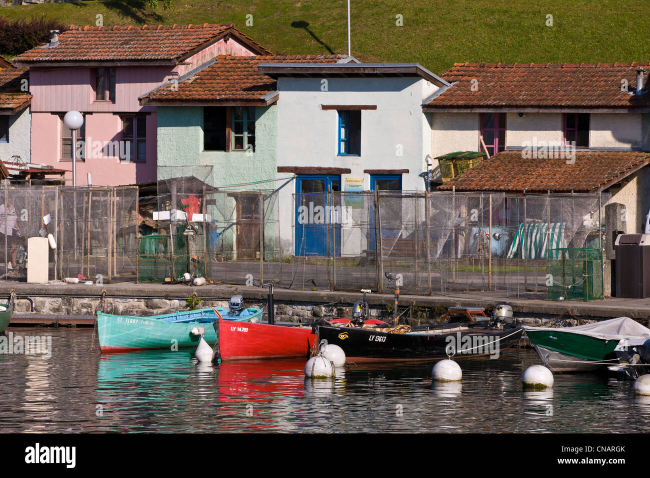 Frankreich, Haute Savoie, Le Chablais, Thonon-Les-Bains, dem Fischerhafen Stockfoto