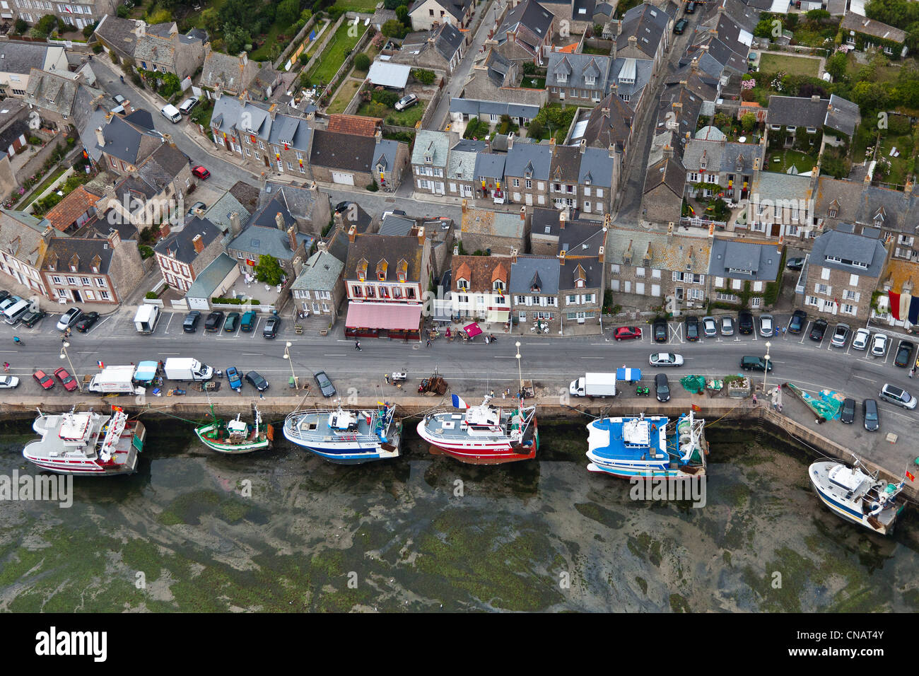 Frankreich, Manche, Barfleur, mit der Bezeichnung Les Plus Beaux Dörfer de France (The Most Beautiful Dörfer Frankreichs), Fischereihafen Stockfoto