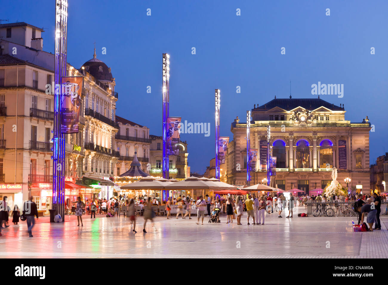 Historischen Zentrum, den Ecusson, Place De La Comedie (Comedy-Platz), die Oper, Montpellier, Herault, Frankreich Stockfoto