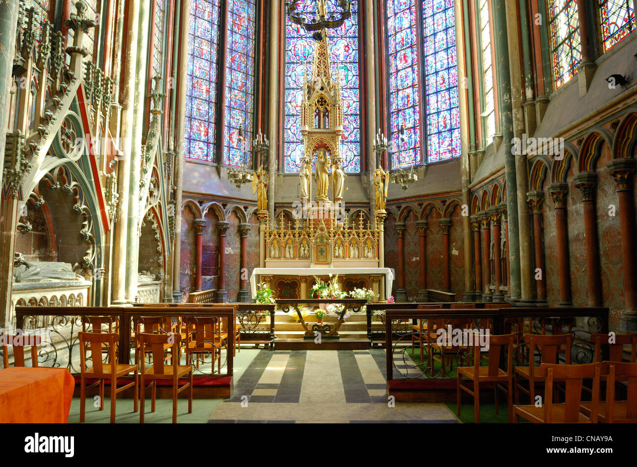 Somme, Frankreich, Amiens, Amiens Notre Dame Kathedrale, aufgeführt als Weltkulturerbe der UNESCO, der Allerheiligsten Kapelle der Stockfoto