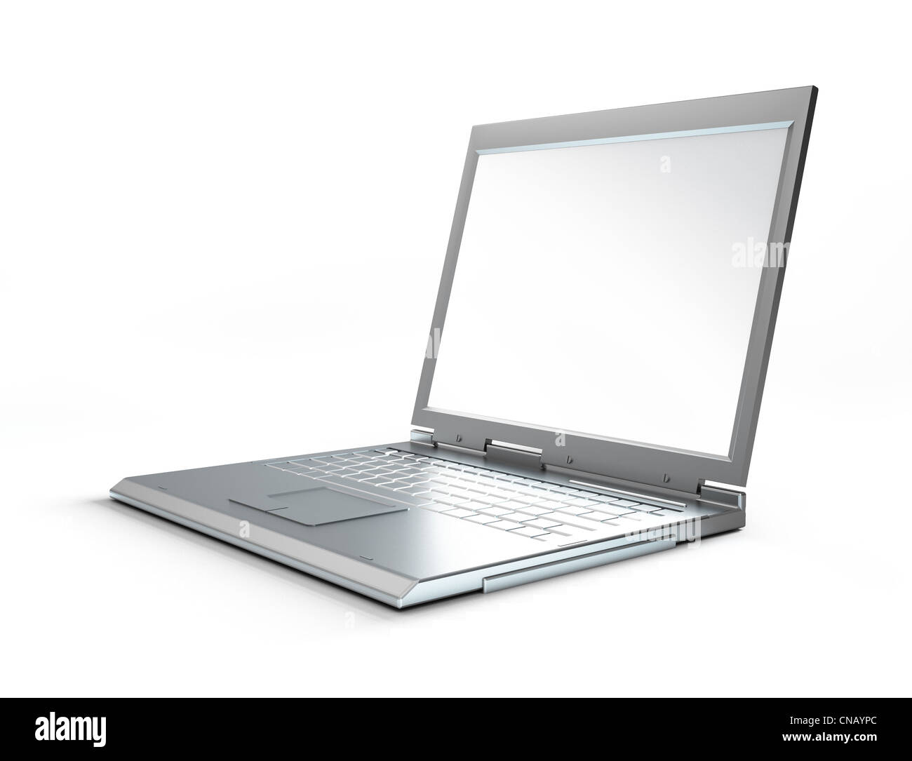 Laptop-Computer auf weißem Hintergrund. Stockfoto