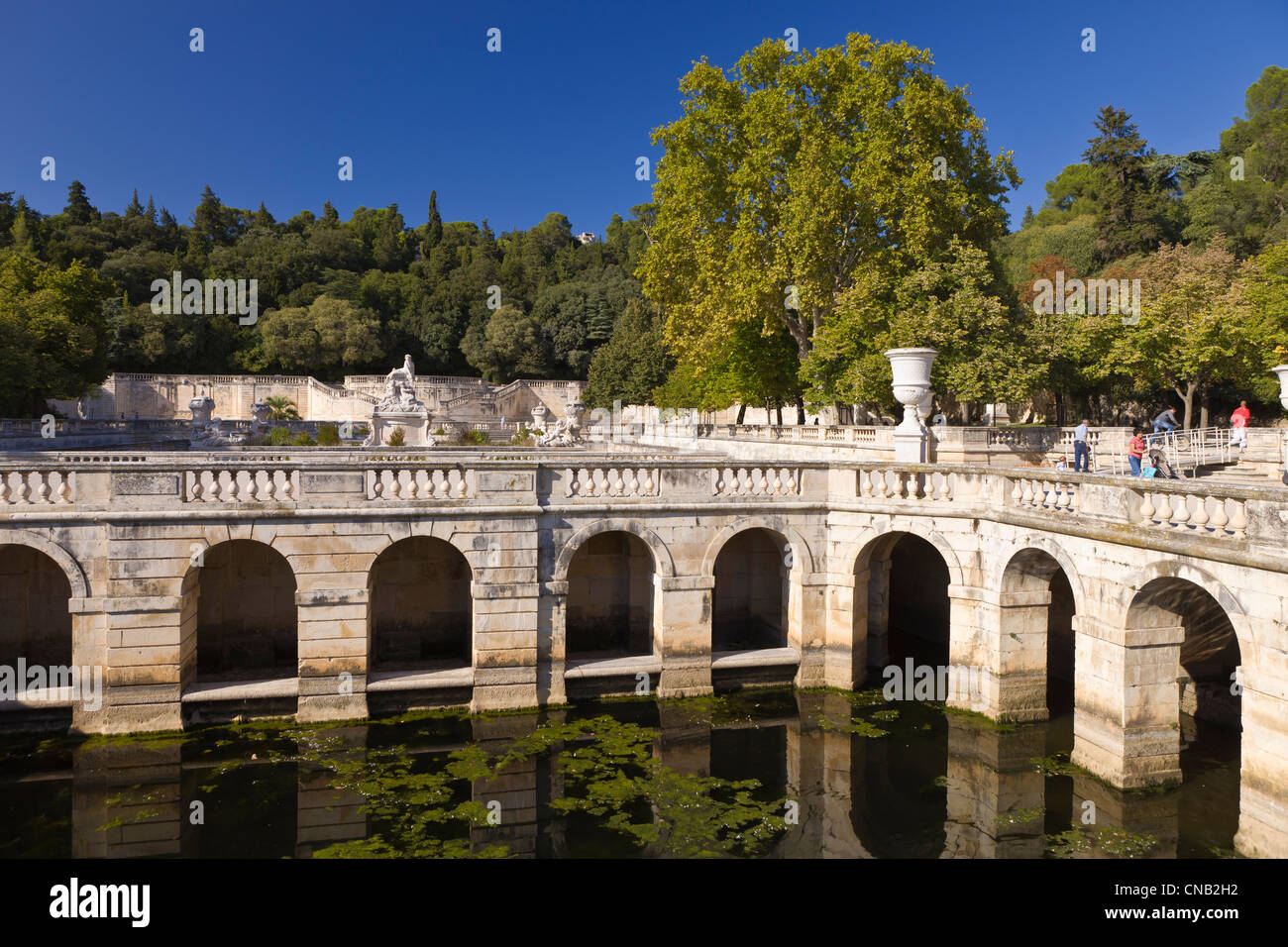 Frankreich, Gard, Nimes, Jardin De La Fontaine Stockfoto