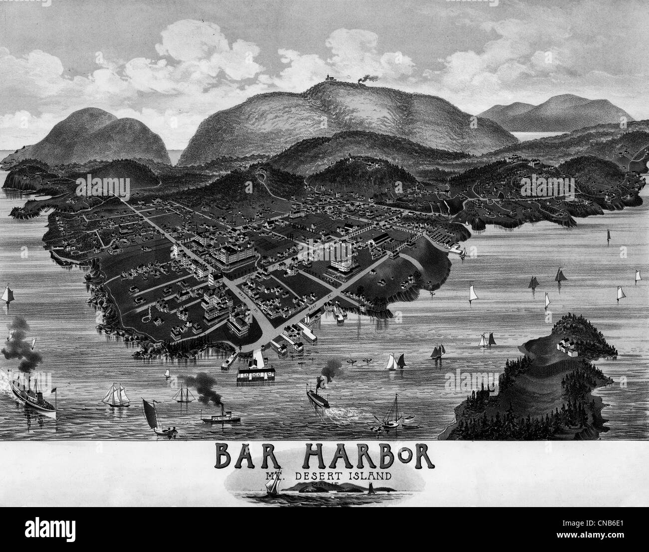 Bar Harbor, Mount Desert Island, Maine, ca. 1886 Stockfoto