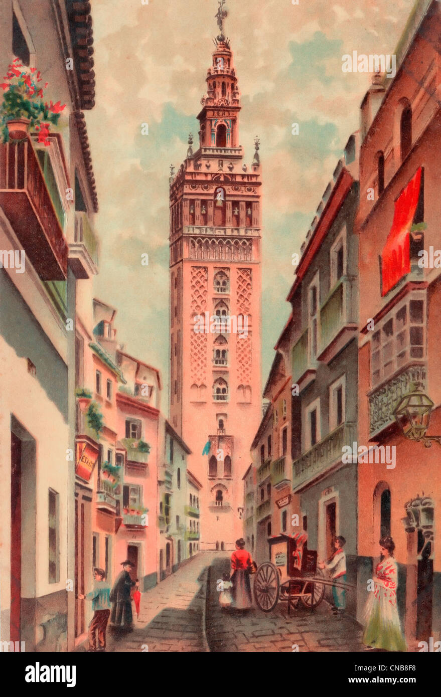 Kathedrale von Matthew Street, Sevilla, Sevilla, um 1900 Stockfoto
