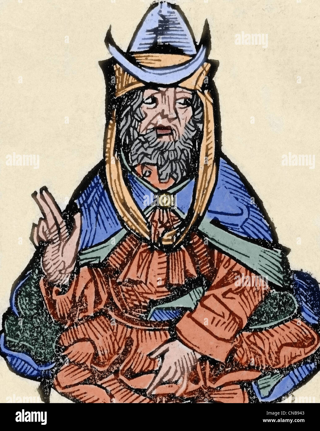 Onias III. 2. Jahrhundert vor Christus. Jüdische Hohepriester. Farbige Gravur. Stockfoto