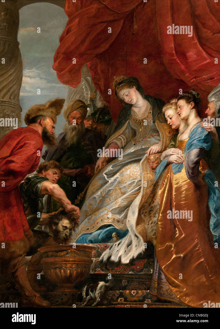 Thomyris Königin Massageten stürzt Kopf von Kyros die großen in einer Vase voller Blut avenge seine Peter Paul RUBENS 1577-1640 Stockfoto