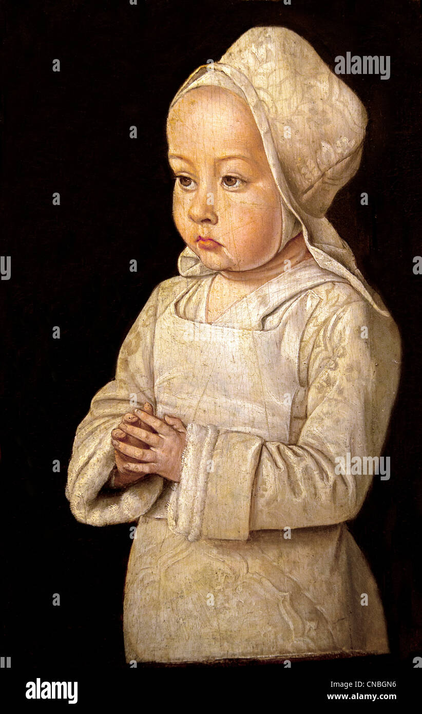 Enfant de Prière - Kind im Gebet Master of Moulins Maitre de Moulins 1480-1500 Portrait of Suzanne Duchess of Bourbon Stockfoto