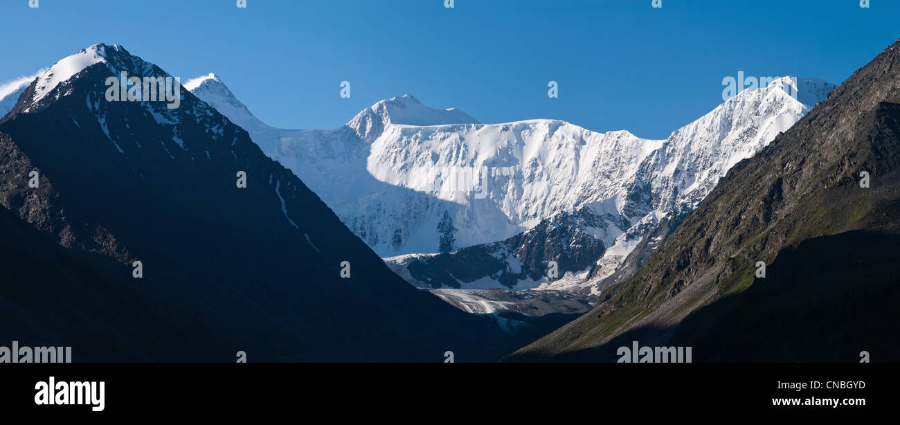 Belukha Berg- und Gletscherwelt Ak-Kem. Altai, Russland. Stockfoto