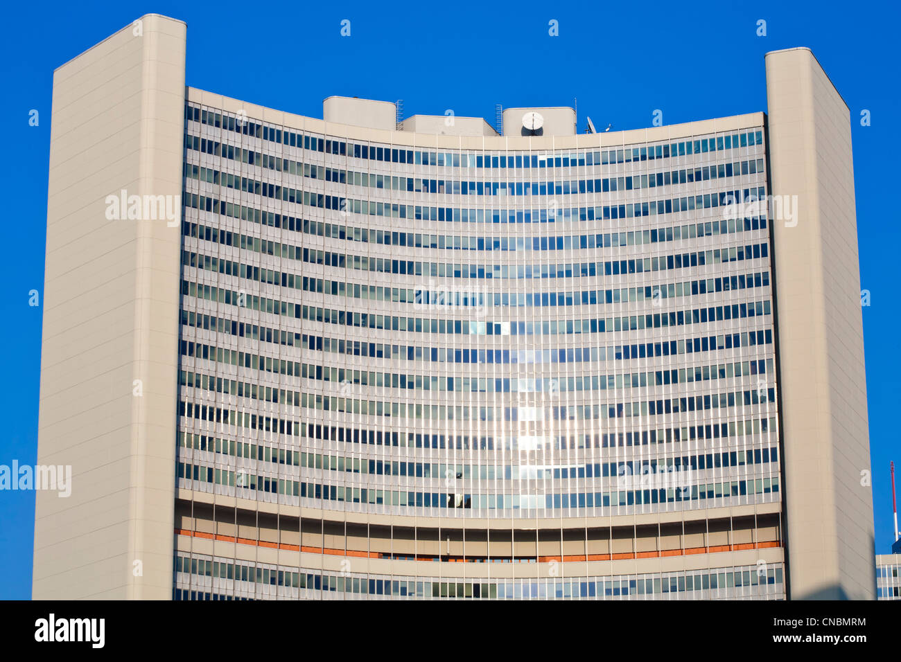 Österreich, Wien, Donau City, Vienna International Centre, Vereinten Nationen Büro in Wien (UNOV), seit 1980, eines der vier Stockfoto