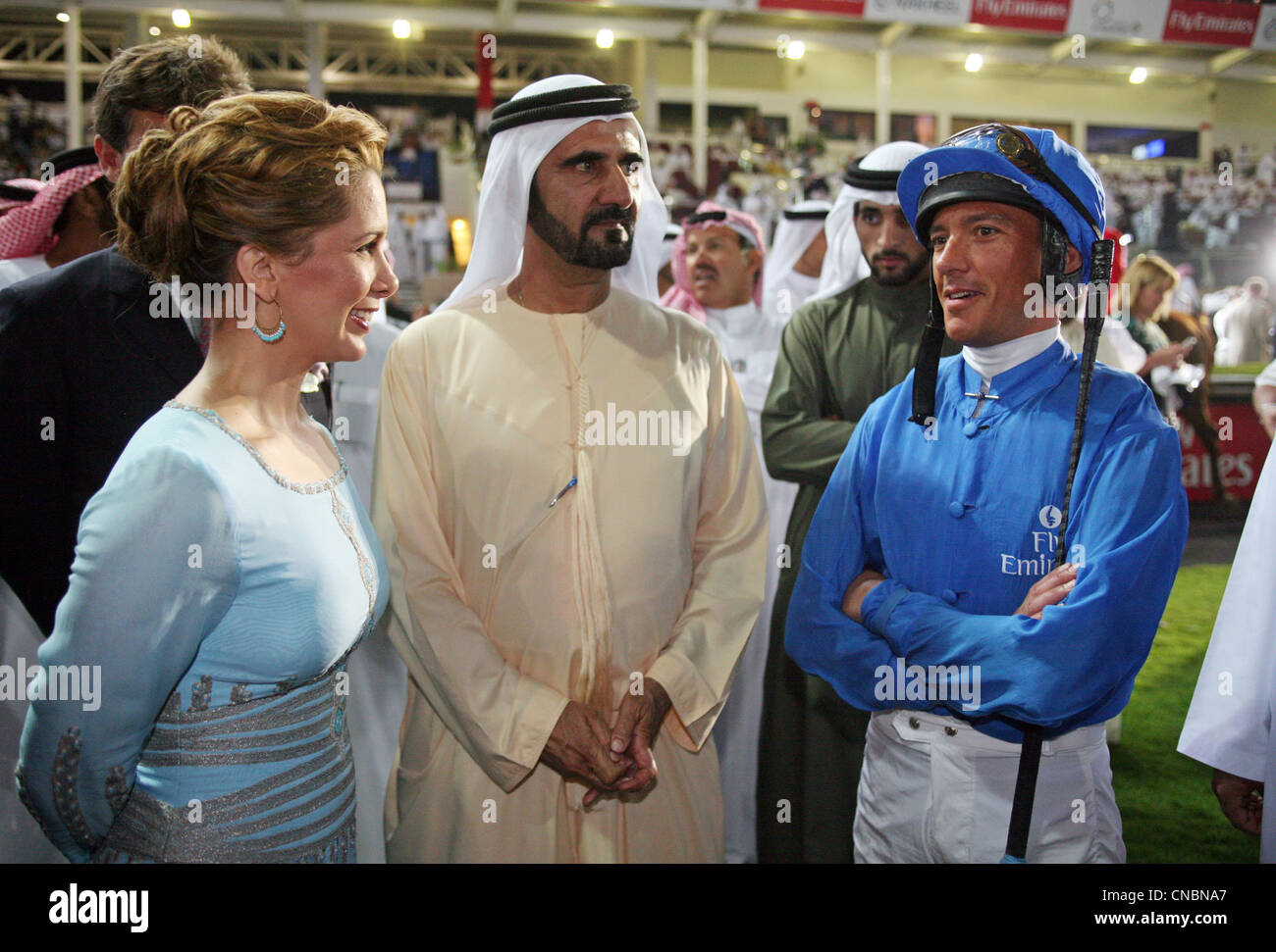 Scheich Mohammed bin Rashid Al Maktoum mit seiner Frau, Dubai, Vereinigte Arabische Emirate Stockfoto