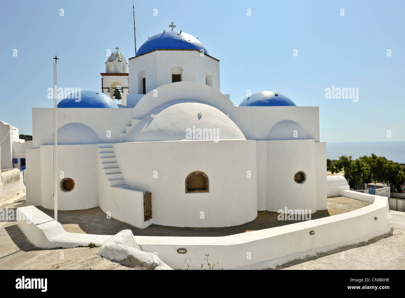 Europa Griechenland Kykladen Santorini A Kirche in Thirasia Stockfoto
