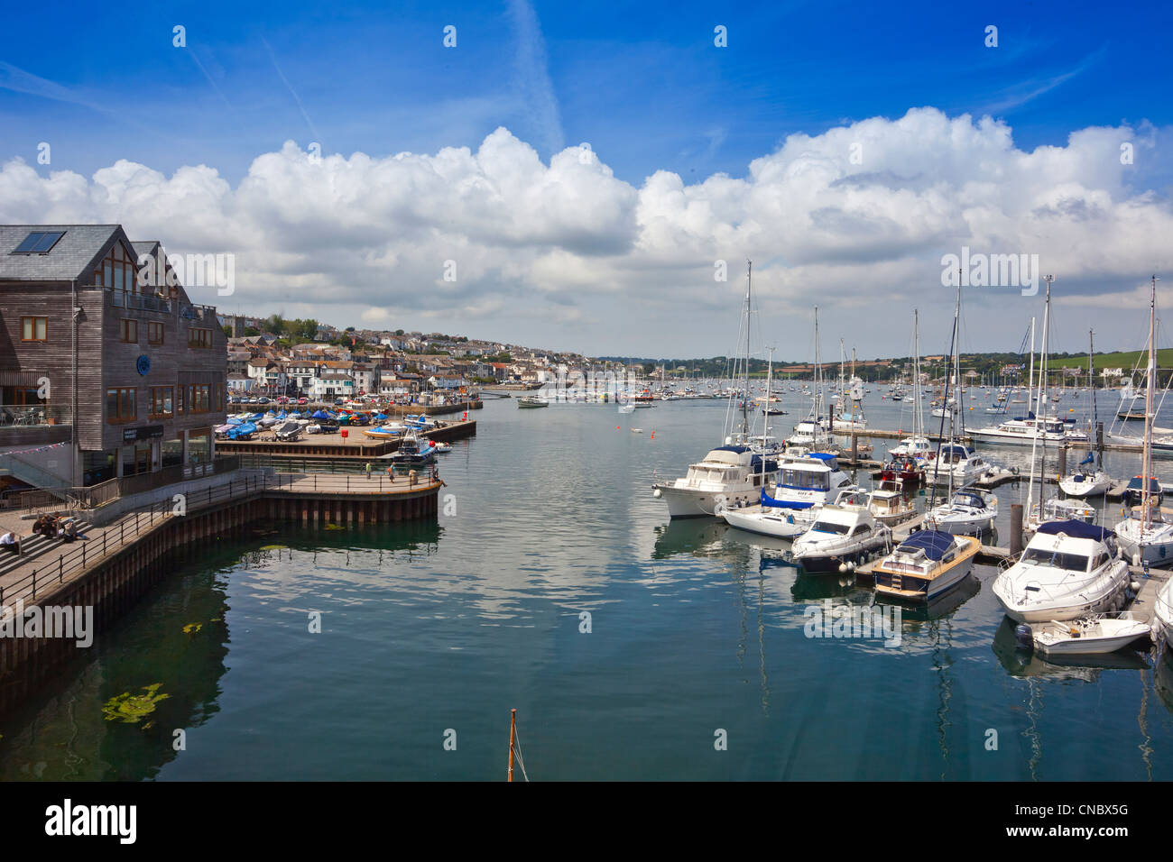 Blick auf Hafen von Falmouth aus dem National Maritime Museum, Cornwall, England, UK Stockfoto