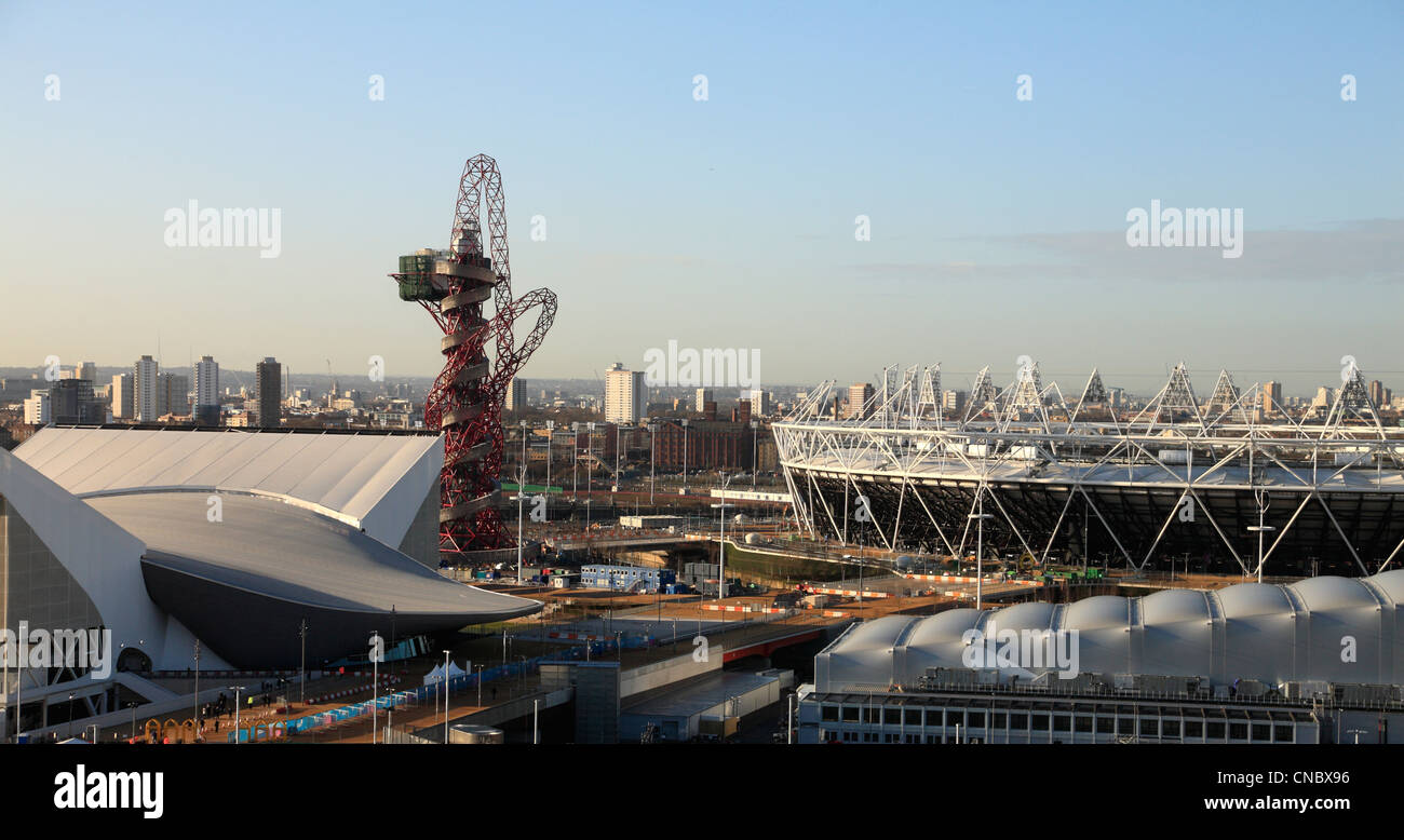 Aquatik-Olympischen Leichtathletik-Stadion spielen Parken Stratford London 2012 Stockfoto