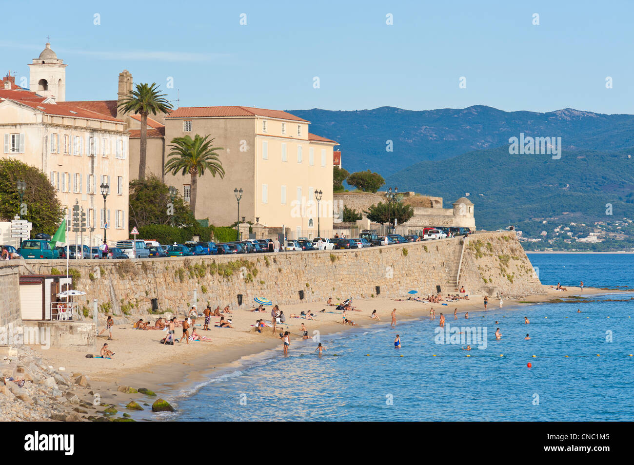 Frankreich, Corse du Sud, Ajaccio, Saint Francois Strand Stockfoto