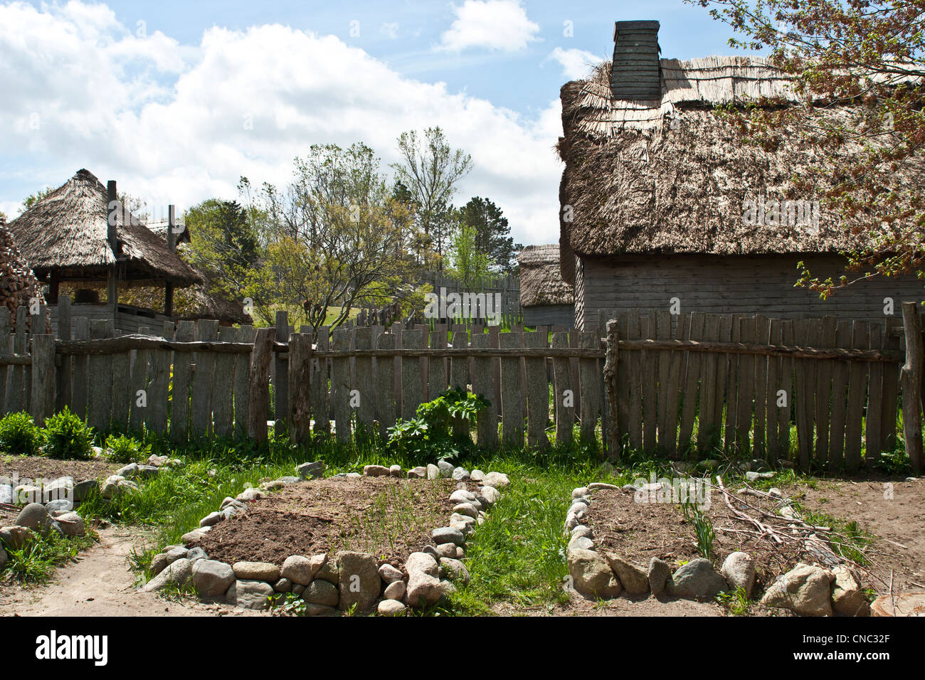 Plimoth Plantation, Plymouth Massachusetts, amerikanische Kolonialzeit Erholung von die erste dauerhafte europäische Siedlung Neu-England Stockfoto