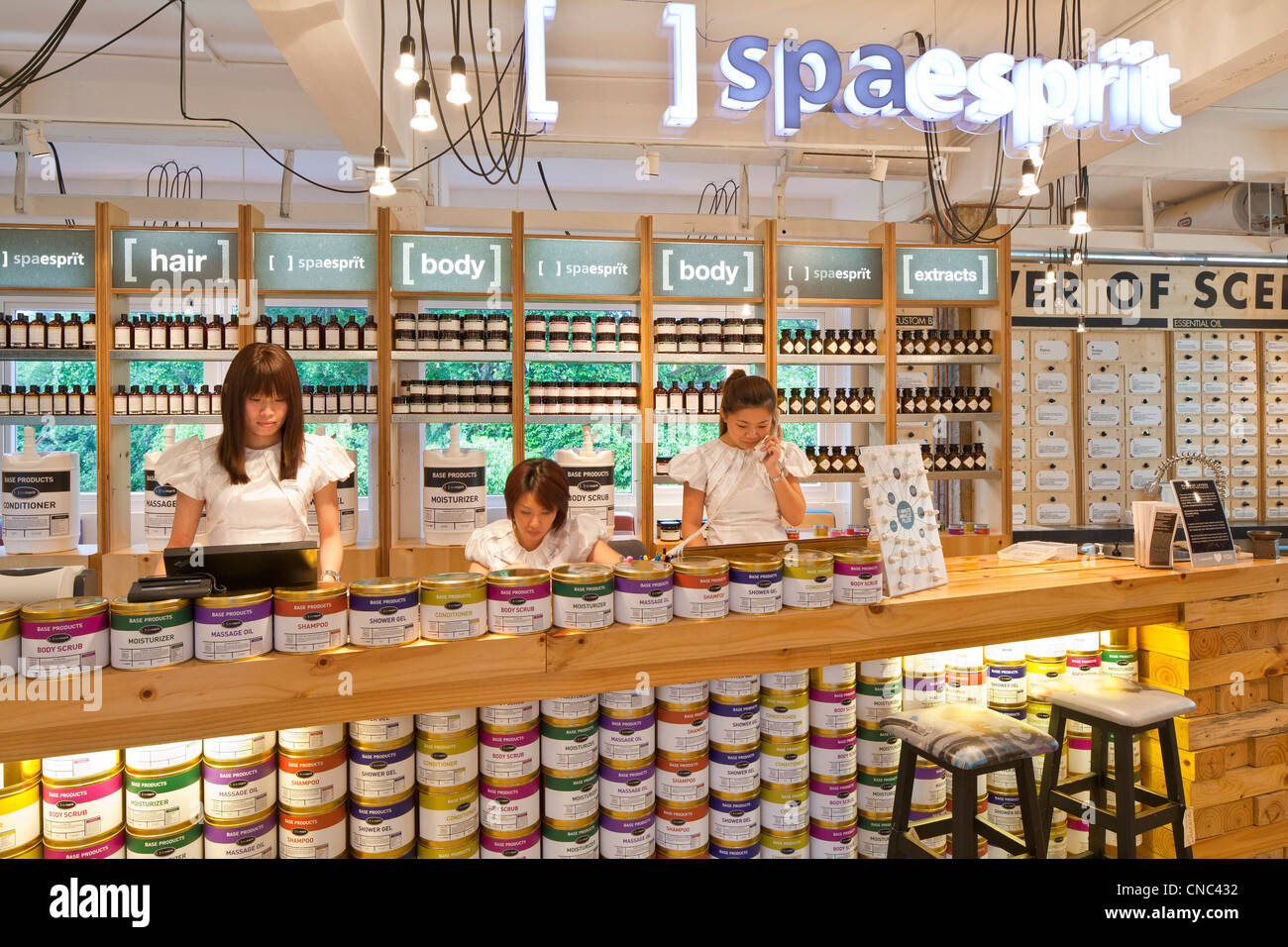 Singapur, Dempsey Hill, The Emporium Beauty Shop, eröffnet im Jahr 2007, ein Beauty-Concept-Store mit Pediküre, Maniküre, Stockfoto
