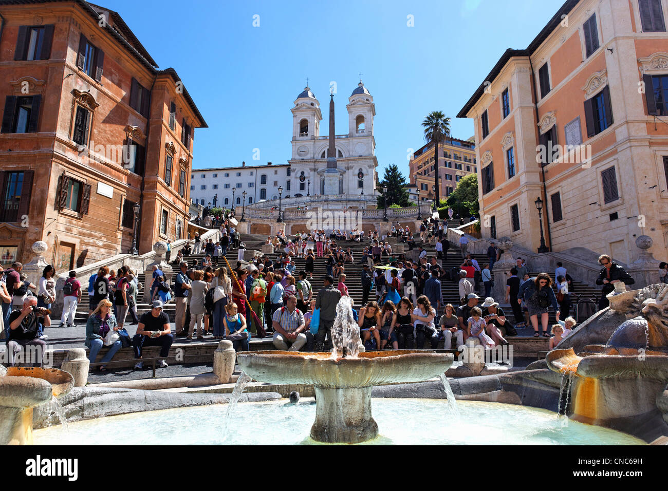 Italien, Latium, Rom, Altstadt Weltkulturerbe der UNESCO, Piazza di Spagna (Platz von Spanien), Treppe Stockfoto