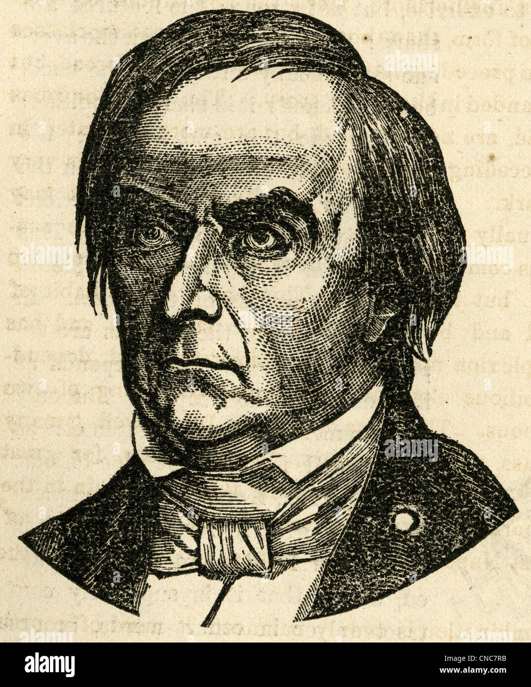 1871-Gravur von Daniel Webster. Stockfoto