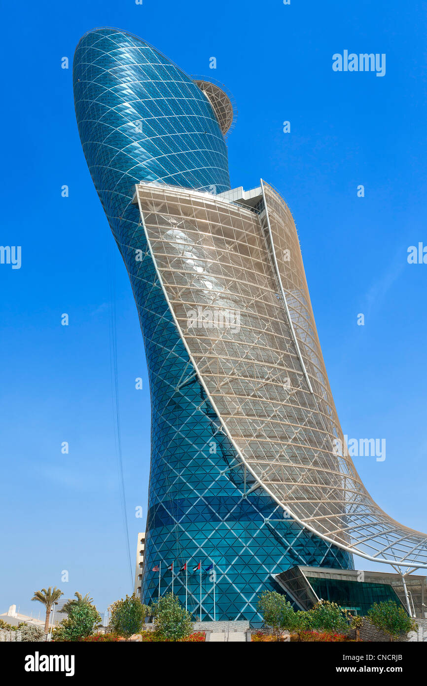 Abu Dhabi, Hyatt Capital Gate Hotel Stockfoto