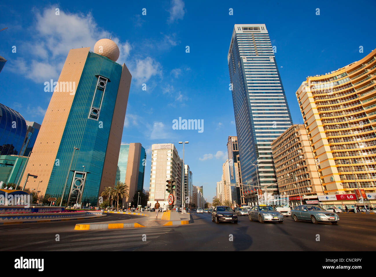 Abu Dhabi, dem Geschaeftsviertel Stockfoto