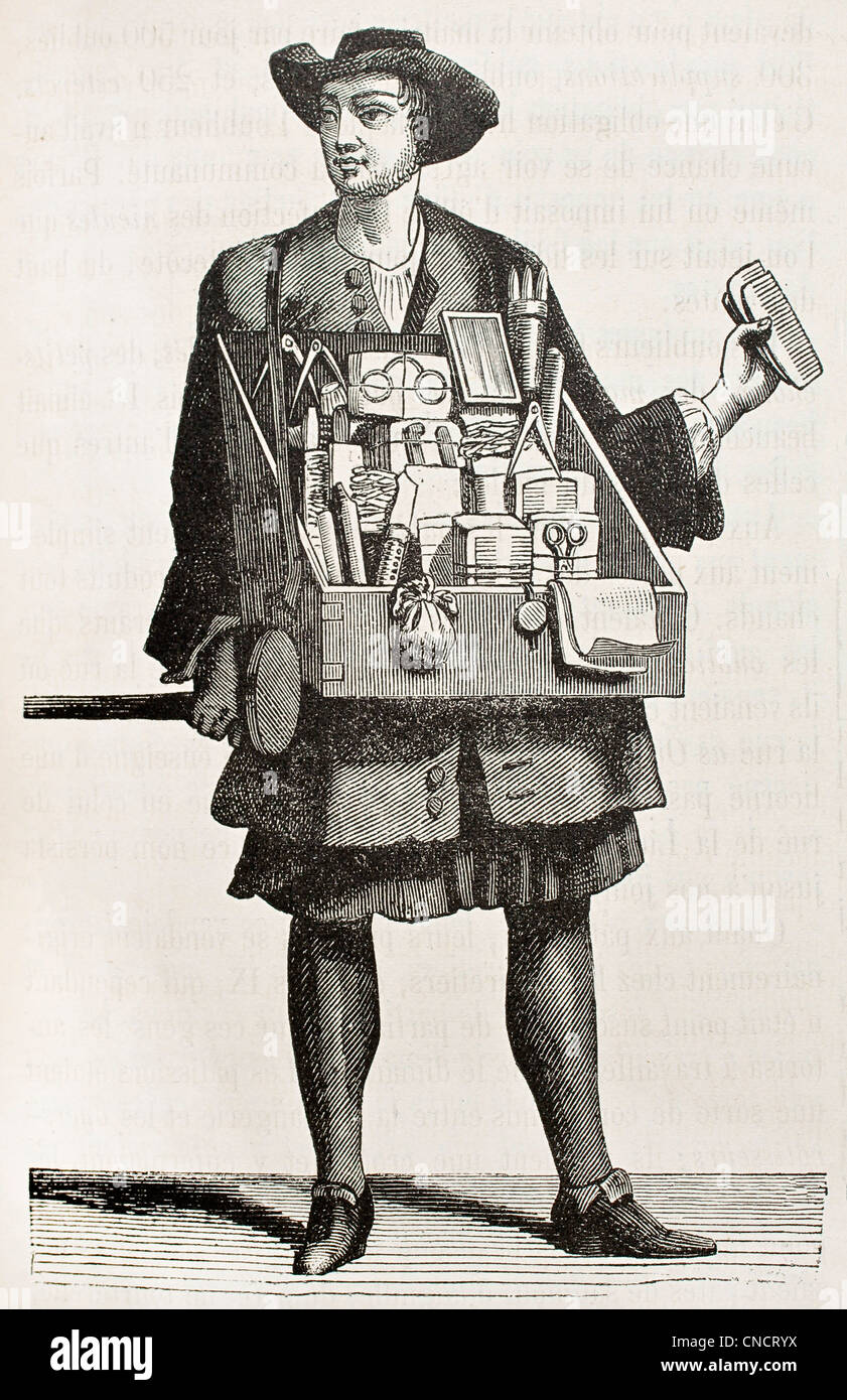 Hawker alte gravierte portrait Stockfoto