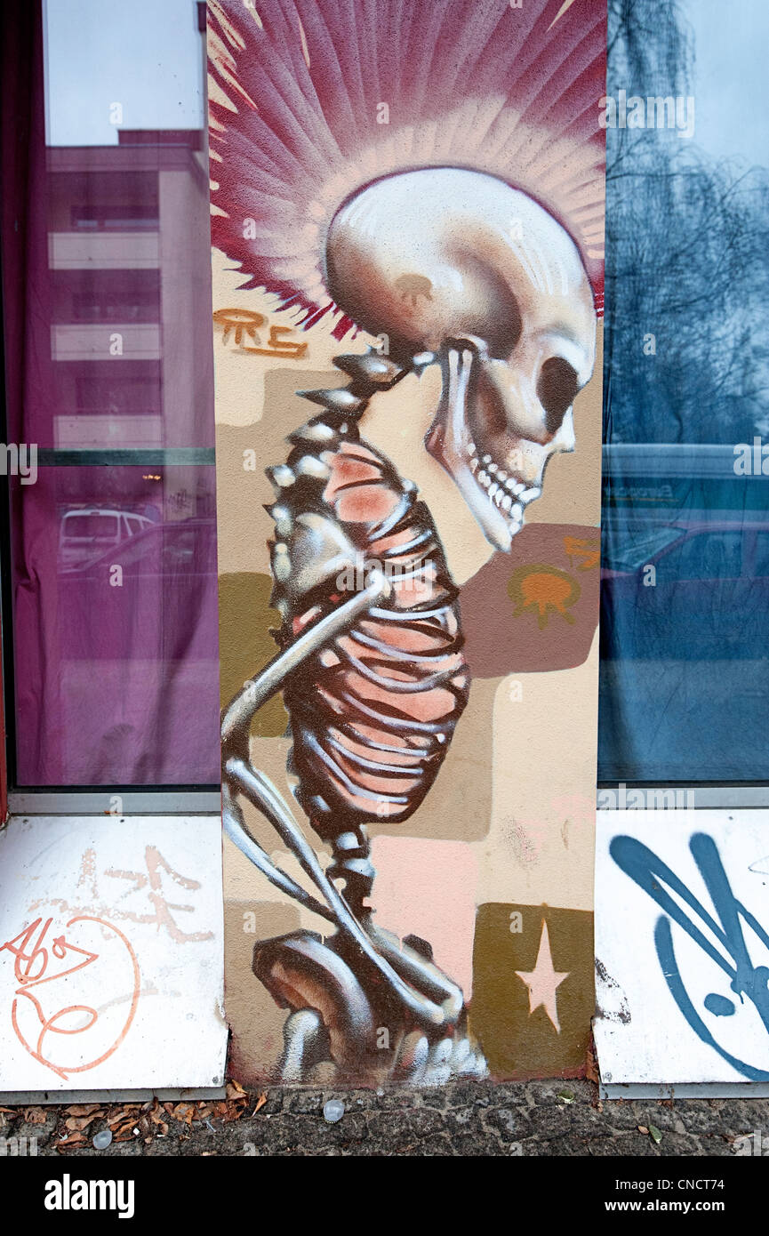 Friedrichshain und Kreuzberg Bezirke Berlins mit seinen unglaublichen Streetart Stockfoto