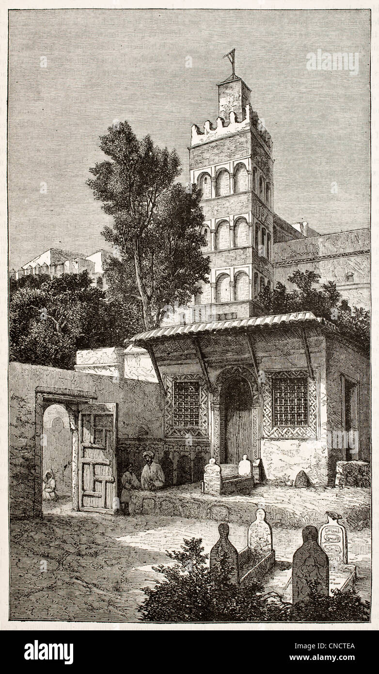 Sidi Abderrahman Zawija in Algier. Alte Abbildung der islamischen Architektur Stockfoto