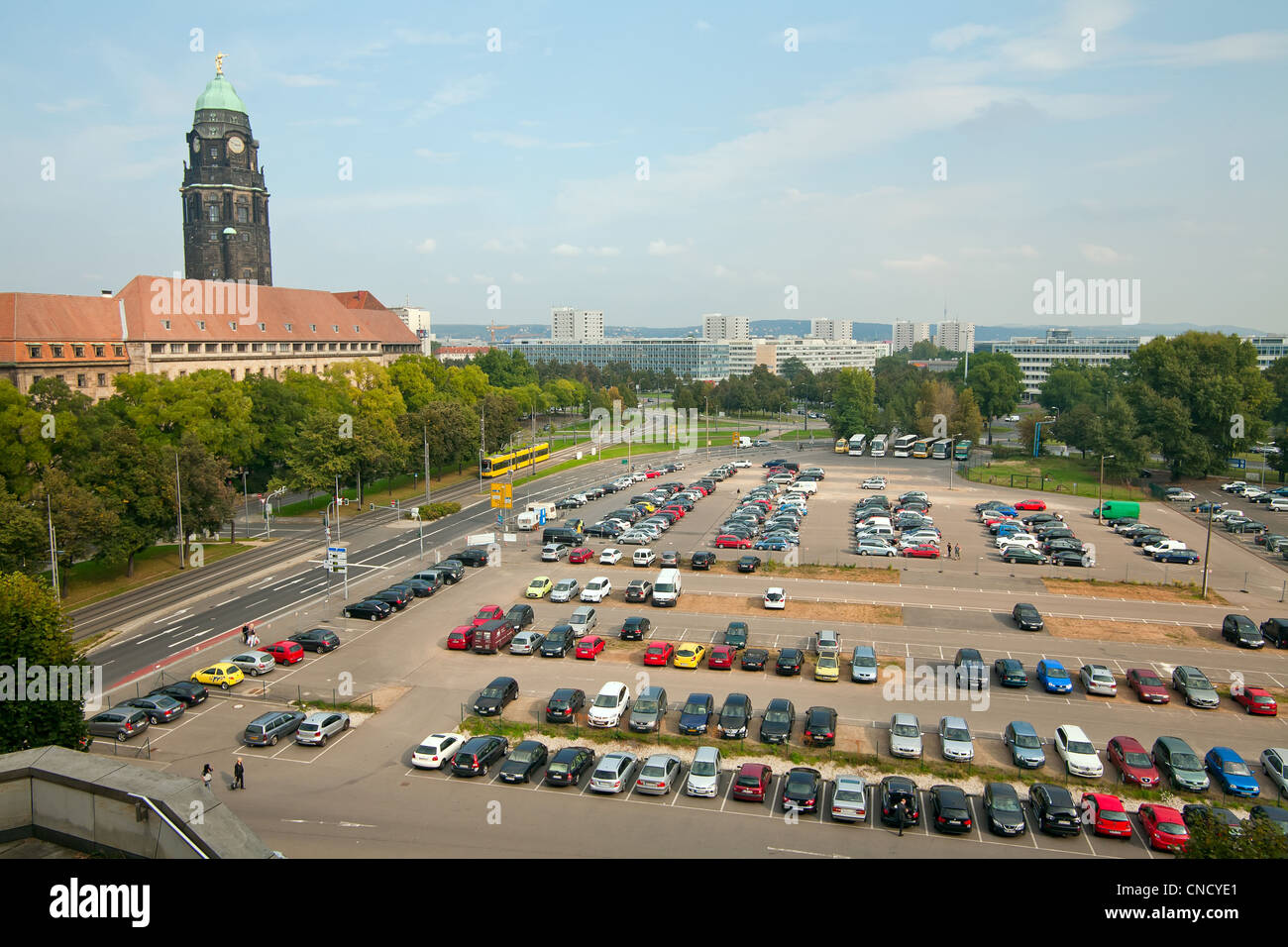 Parken im Zentrum von Dresden Stockfoto