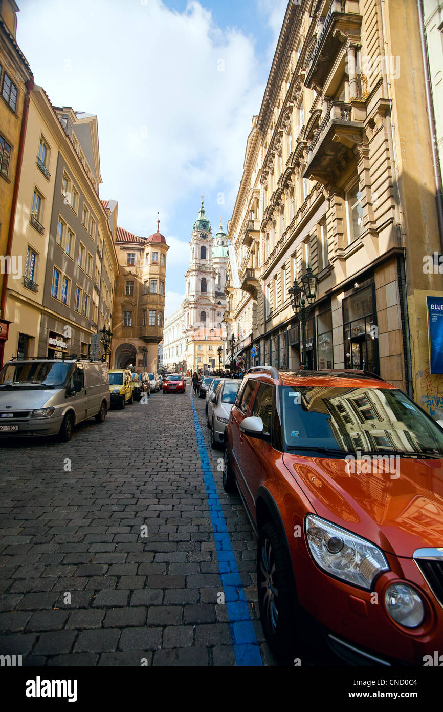 alte Straßen von Prag Stockfoto