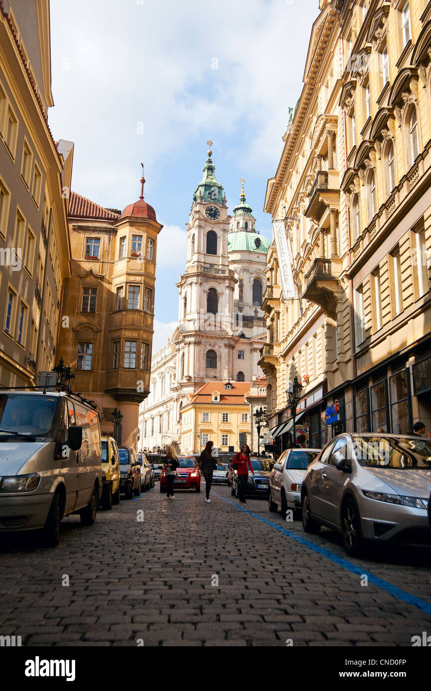 alte Straßen von Prag Stockfoto